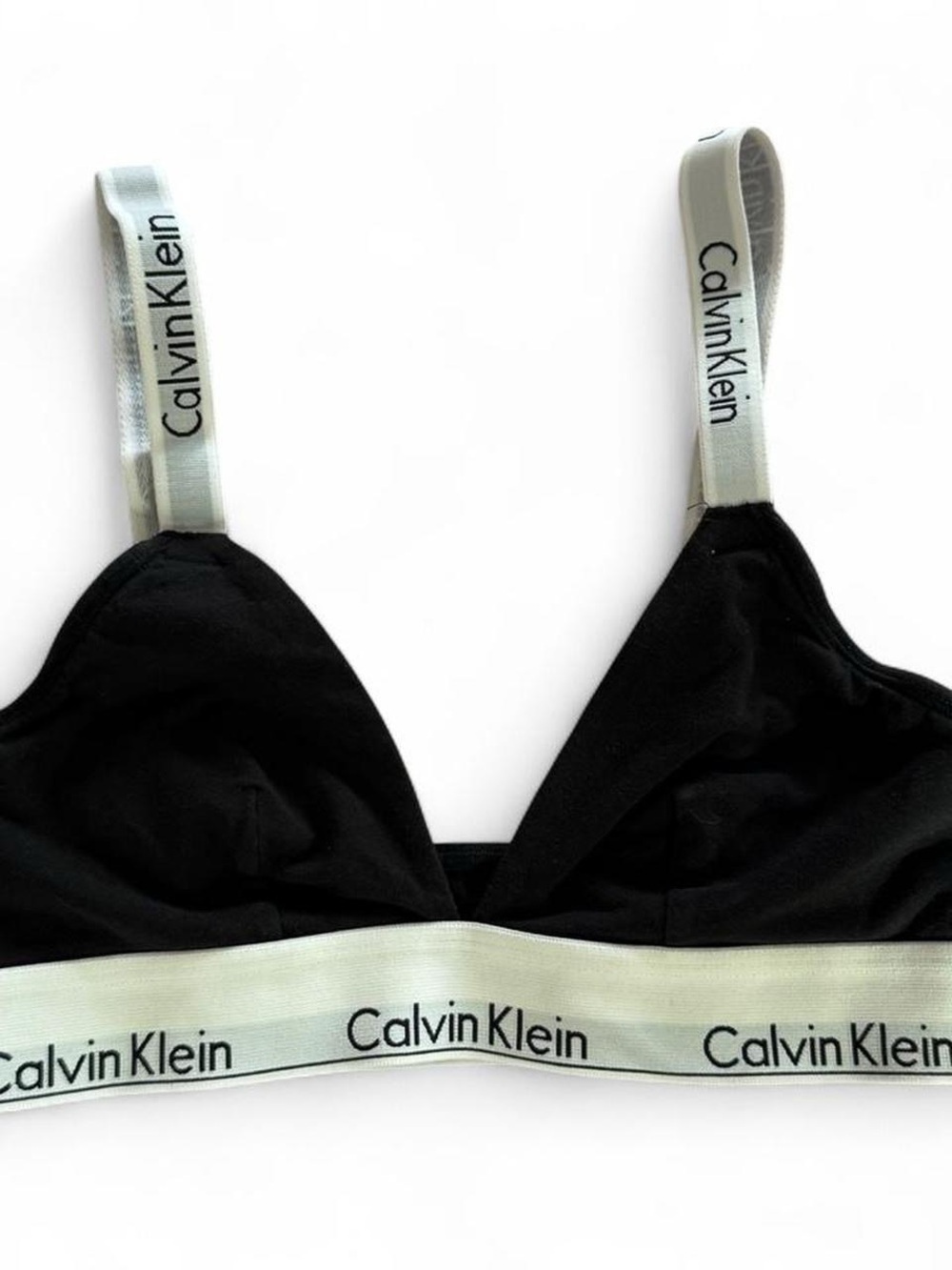 Calvin Klein Black Bralette with White Logo Band